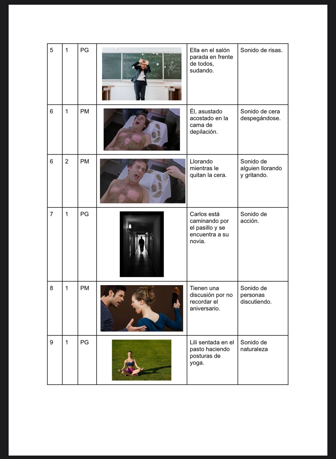 Short film storyboard