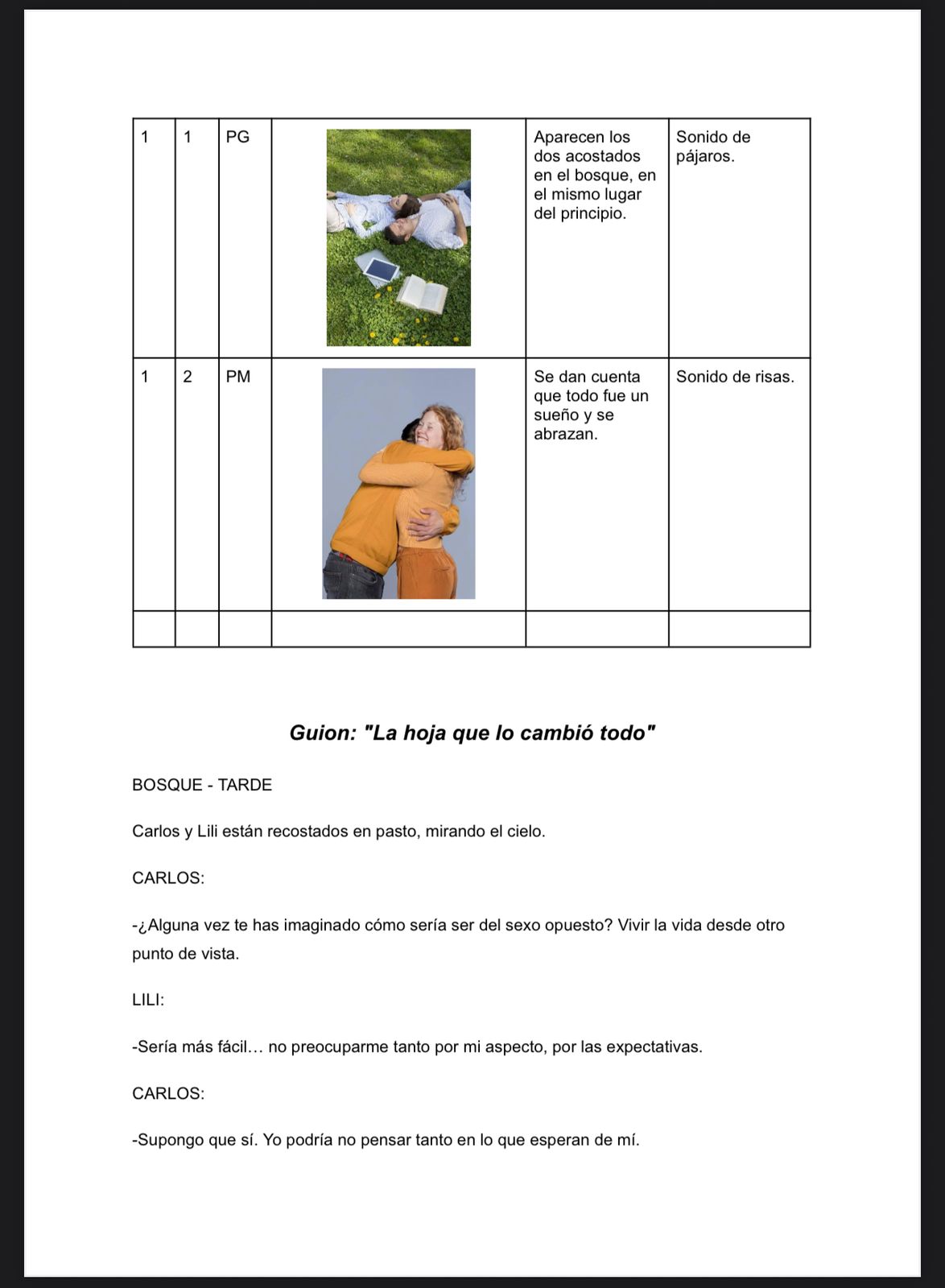 Short film storyboard